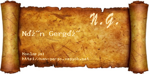 Nán Gergő névjegykártya